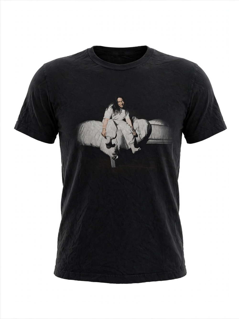 Billie Eilish WHEN WE ALL FALL ASLEEP Shirt Large Black Bed Graphic Official!